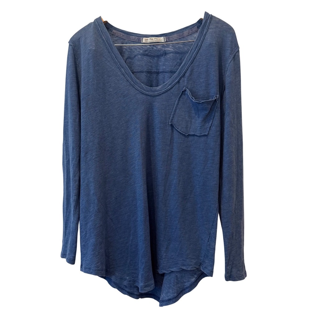 We The Free People Blue Capsule Long‎ Sleeve Oversized Scoop Neck Pocket Tee S